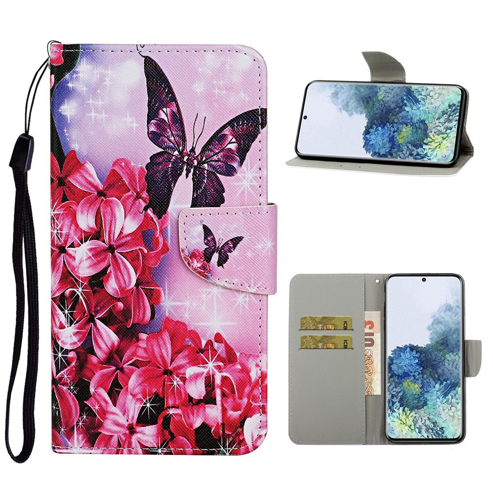 Pattern Printing Flip Leather Wallet Protective Case for Samsung Galaxy S21 4G/5G