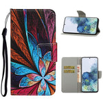 Pattern Printing Flip Leather Wallet Protective Case for Samsung Galaxy S21 4G/5G