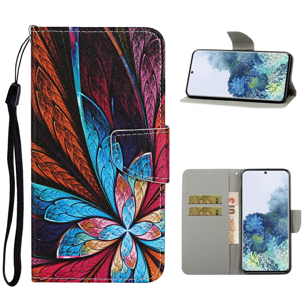 Pattern Printing Flip Leather Wallet Protective Case for Samsung Galaxy S21 4G/5G