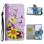 Pattern Printing Flip Leather Wallet Protective Case for Samsung Galaxy S21 4G/5G