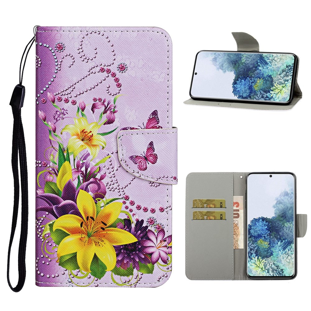 Pattern Printing Flip Leather Wallet Protective Case for Samsung Galaxy S21 4G/5G