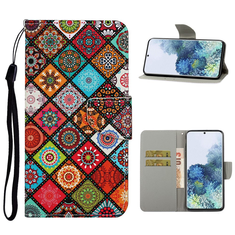 Pattern Printing Flip Leather Wallet Protective Case for Samsung Galaxy S21 4G/5G