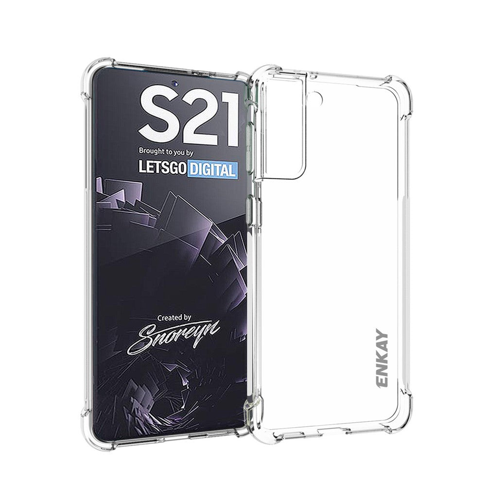 ENKAY HAT PRINCE ENK-PC092 Skridsikker 4-hjørnet fortykket stødsikker gennemsigtig TPU cover til Samsung Galaxy S21 4G / 5G