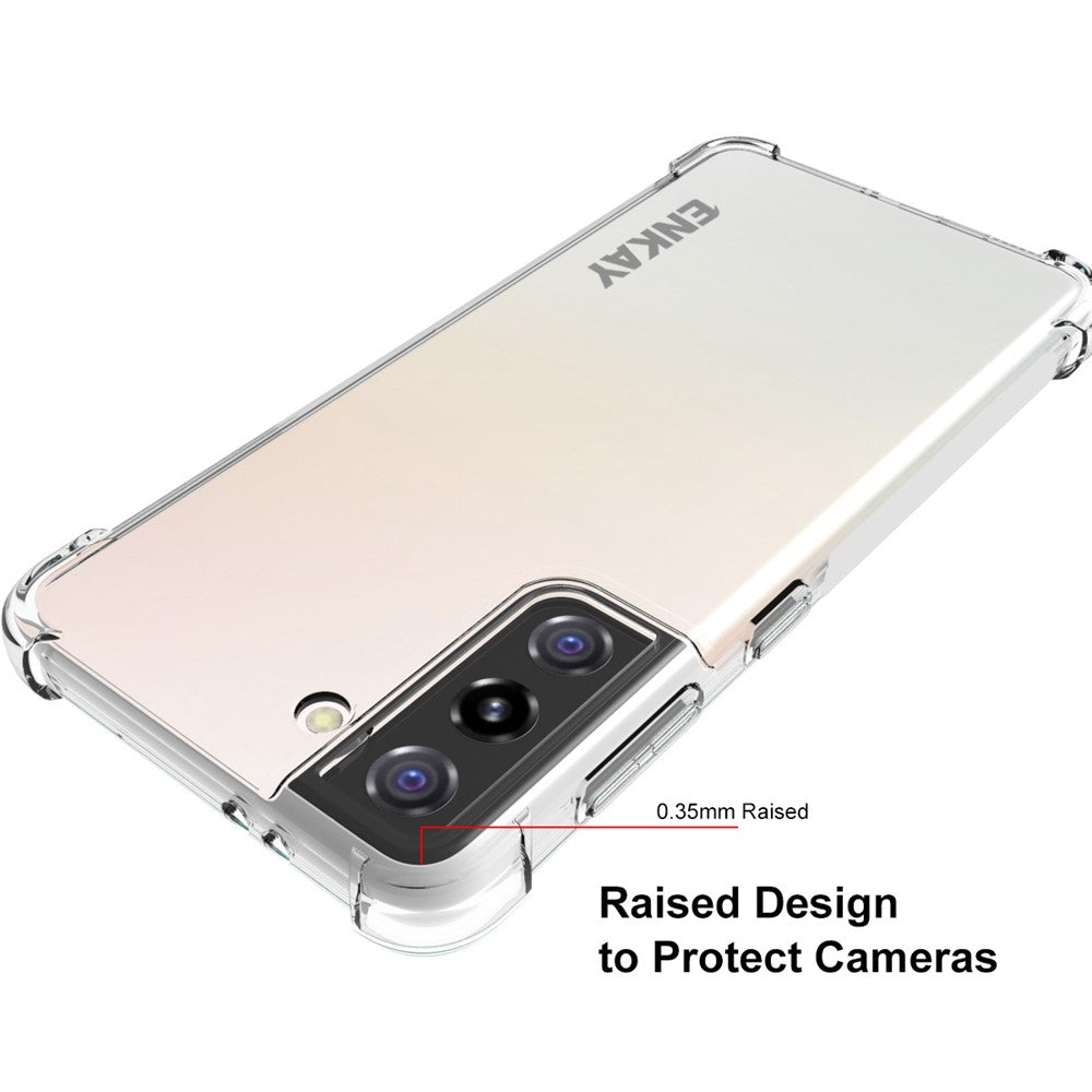 ENKAY HAT PRINCE ENK-PC093 Anti-slip 4 Corners Thickened Shockproof Clear TPU Cover for Samsung Galaxy S21+ 5G