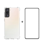 ENKAY stødsikkert gennemsigtigt TPU-cover med [fuld lim], 0,2 mm 9H 2,5D fulddækkende hærdet glasbeskyttelse til Samsung Galaxy S21+ 5G