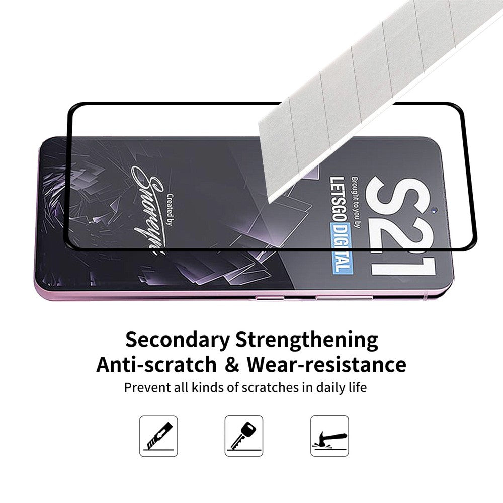 ENKAY Shockproof Transparent TPU Case with [Full Glue] 0.2mm 9H 2.5D Full Covering Tempered Glass Protector for Samsung Galaxy S21+ 5G