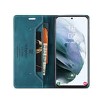 AUTSPACE A01 Series RFID-blokerende retro mat læderetui pung til Samsung Galaxy S21 4G/5G