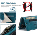 AUTSPACE A01 Series RFID-blokerende retro mat læderetui pung til Samsung Galaxy S21 4G/5G