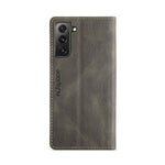 AUTSPACE A01 Series Retro Style Matte Stand Wallet Leather Case for Samsung Galaxy S21+ 5G