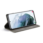 AUTSPACE A01 Series Retro Style Matte Stand Wallet Leather Case for Samsung Galaxy S21+ 5G