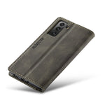 AUTSPACE A01 Series Retro Style Matte Stand Wallet Leather Case for Samsung Galaxy S21+ 5G