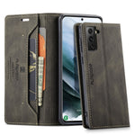 AUTSPACE A01 Series Retro Style Matte Stand Wallet Leather Case for Samsung Galaxy S21+ 5G