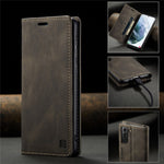 AUTSPACE A01 Series Retro Style Matte Stand Wallet Leather Case for Samsung Galaxy S21+ 5G