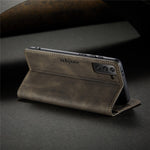 AUTSPACE A01 Series Retro Style Matte Stand Wallet Leather Case for Samsung Galaxy S21+ 5G