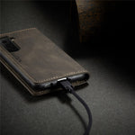 AUTSPACE A01 Series Retro Style Matte Stand Wallet Leather Case for Samsung Galaxy S21+ 5G