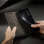 AUTSPACE A01 Series Retro Style Matte Stand Wallet Leather Case for Samsung Galaxy S21+ 5G