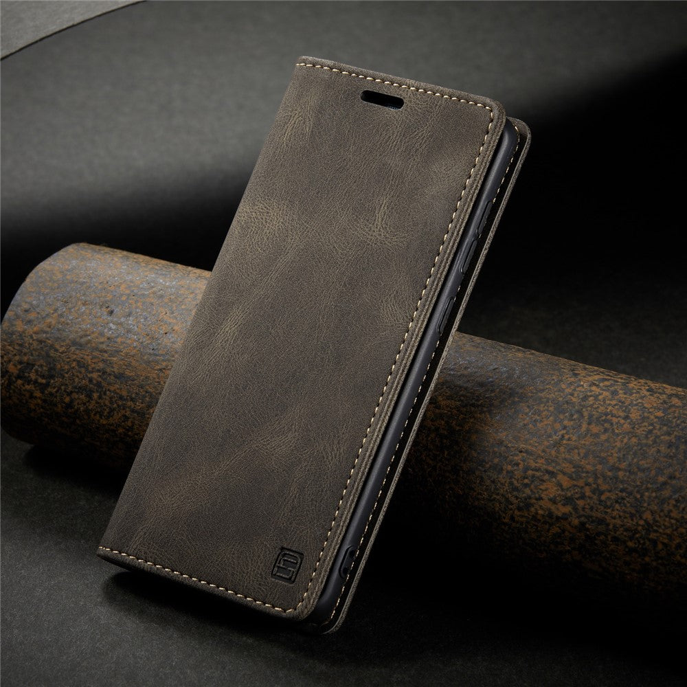 AUTSPACE A01 Series Retro Style Matte Stand Wallet Leather Case for Samsung Galaxy S21+ 5G