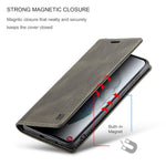 AUTSPACE A01 Series Retro Style Matte Stand Wallet Leather Case for Samsung Galaxy S21+ 5G