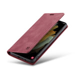 AUTSPACE A01 Series for Samsung Galaxy S21 Ultra 5G Leather Case Wallet RFID Blocking Cover
