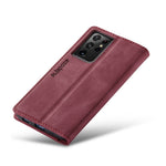 AUTSPACE A01 Series for Samsung Galaxy S21 Ultra 5G Leather Case Wallet RFID Blocking Cover