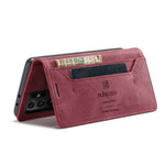AUTSPACE A01 Series for Samsung Galaxy S21 Ultra 5G Leather Case Wallet RFID Blocking Cover