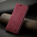 AUTSPACE A01 Series for Samsung Galaxy S21 Ultra 5G Leather Case Wallet RFID Blocking Cover