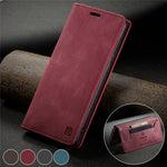 AUTSPACE A01 Series for Samsung Galaxy S21 Ultra 5G Leather Case Wallet RFID Blocking Cover