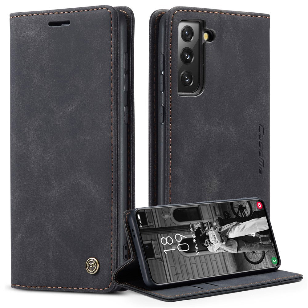 CASEME 013 Series Magnetic Closure Leather Wallet Stand Shell for Samsung Galaxy S21 4G/5G