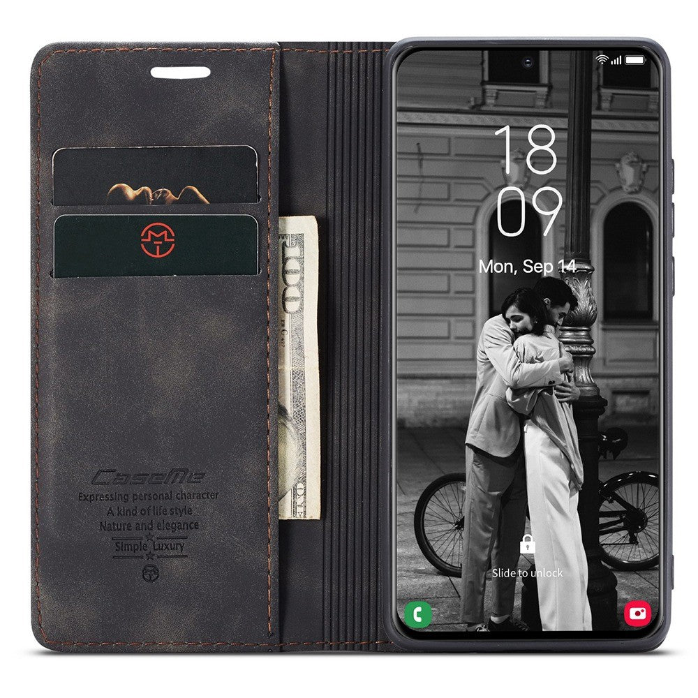 CASEME 013 Series Magnetic Closure Leather Wallet Stand Shell for Samsung Galaxy S21 4G/5G
