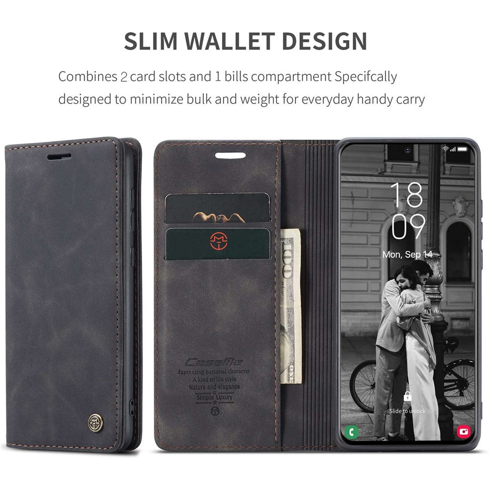 CASEME 013-serien Magnetisk stängning Läderplånboksfodral för Samsung Galaxy S21 4G/5G