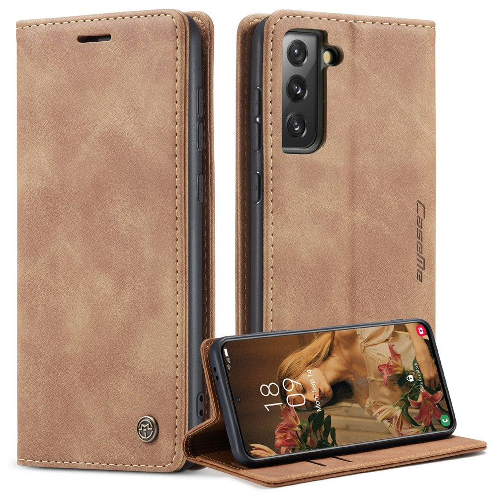 CASEME 013 Series Magnetic Closure Leather Wallet Stand Shell for Samsung Galaxy S21 4G/5G