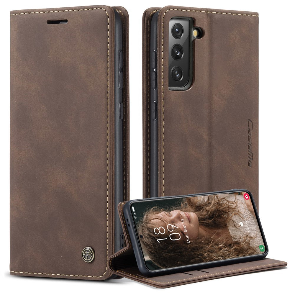 CASEME 013-serien Magnetisk stängning Läderplånboksfodral för Samsung Galaxy S21 4G/5G