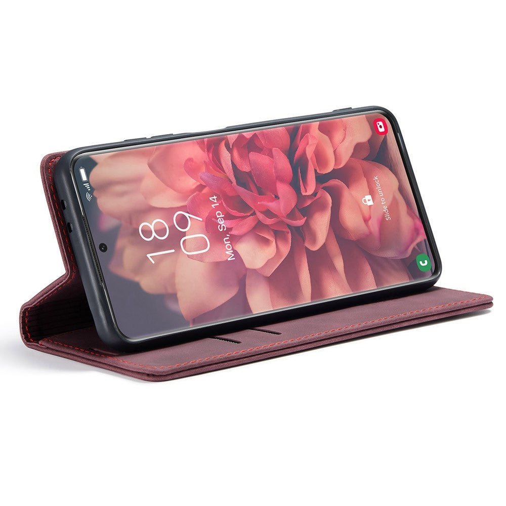 CASEME 013 Series Magnetic Clasp Stand Wallet Leather Shell for Samsung Galaxy S21 Ultra 5G