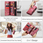 CASEME 008-serien til Samsung Galaxy S21 4G / 5G, aftageligt design, magnetisk TPU+PU-lædercover, tegnebog, ridsefast mobilcover
