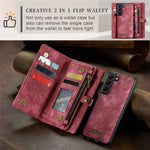CASEME 008 Series for Samsung Galaxy S21 4G / 5G Detachable Design Magnetic TPU+PU Leather Shell Phone Case Wallet Anti-scratch Phone Cover