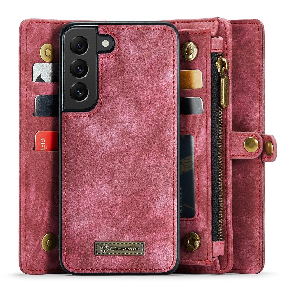CASEME 008 Series for Samsung Galaxy S21 4G / 5G Detachable Design Magnetic TPU+PU Leather Shell Phone Case Wallet Anti-scratch Phone Cover