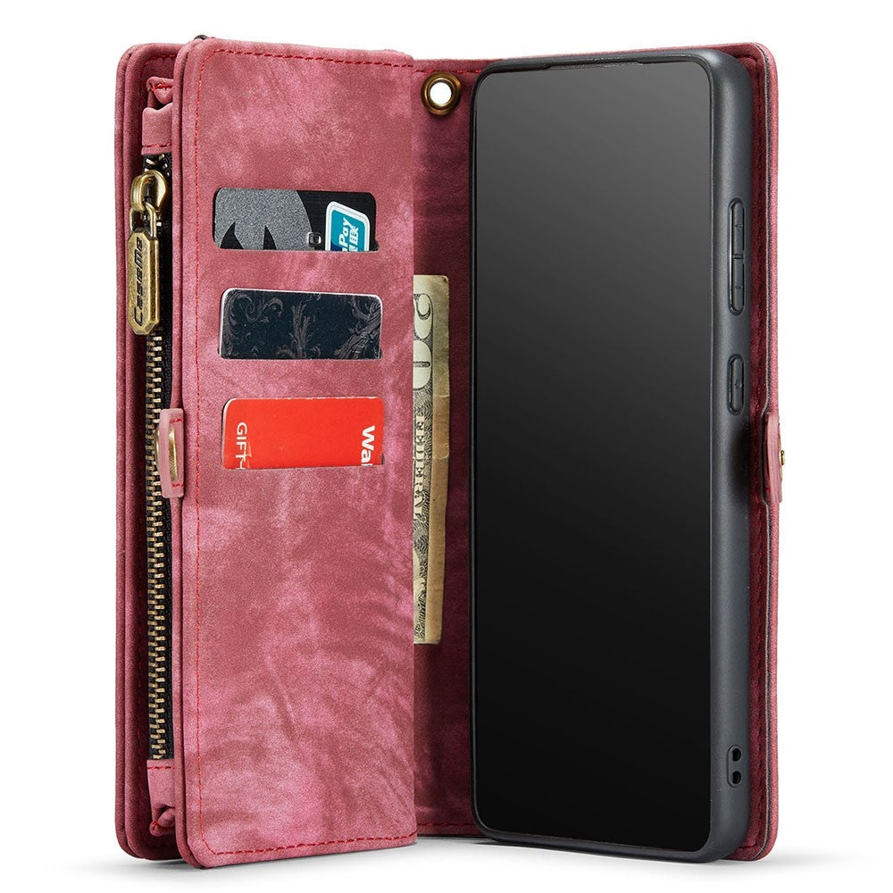 CASEME 008-serien til Samsung Galaxy S21 4G / 5G, aftageligt design, magnetisk TPU+PU-lædercover, tegnebog, ridsefast mobilcover