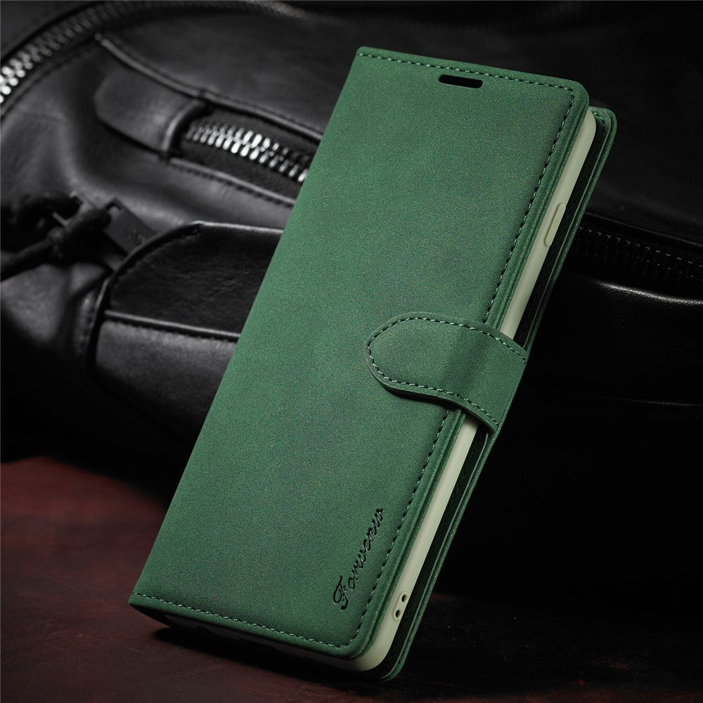 FORWENW F1-serien Fuld beskyttelse Læderpung Stativ Cover Etui til Samsung Galaxy S21 Plus 5G