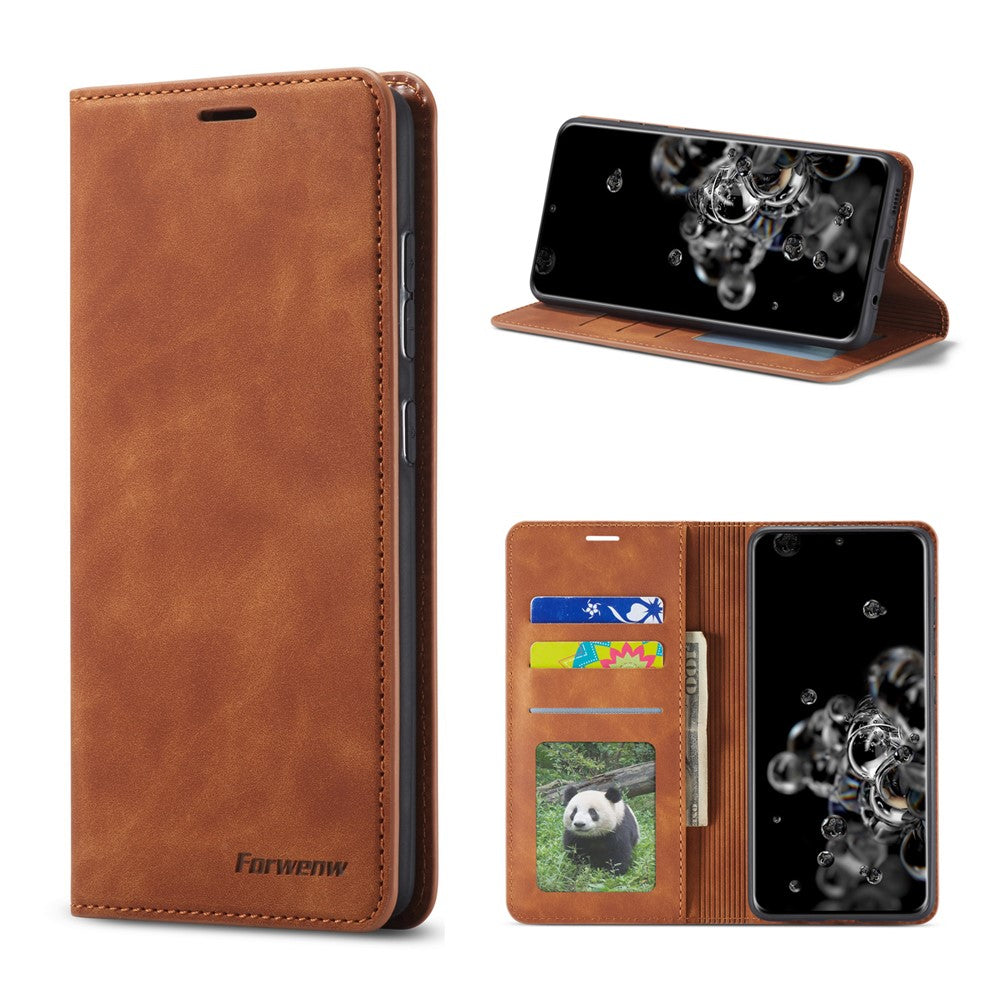 FORWENW Fantasy Series Skin-Touch Feeling Leather Wallet Stand Case for Samsung Galaxy S21 Plus 5G