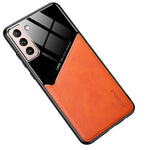 Indbygget magnetisk metalpladeetui i PC + TPU-hybrid til Samsung Galaxy S21 4G / 5G