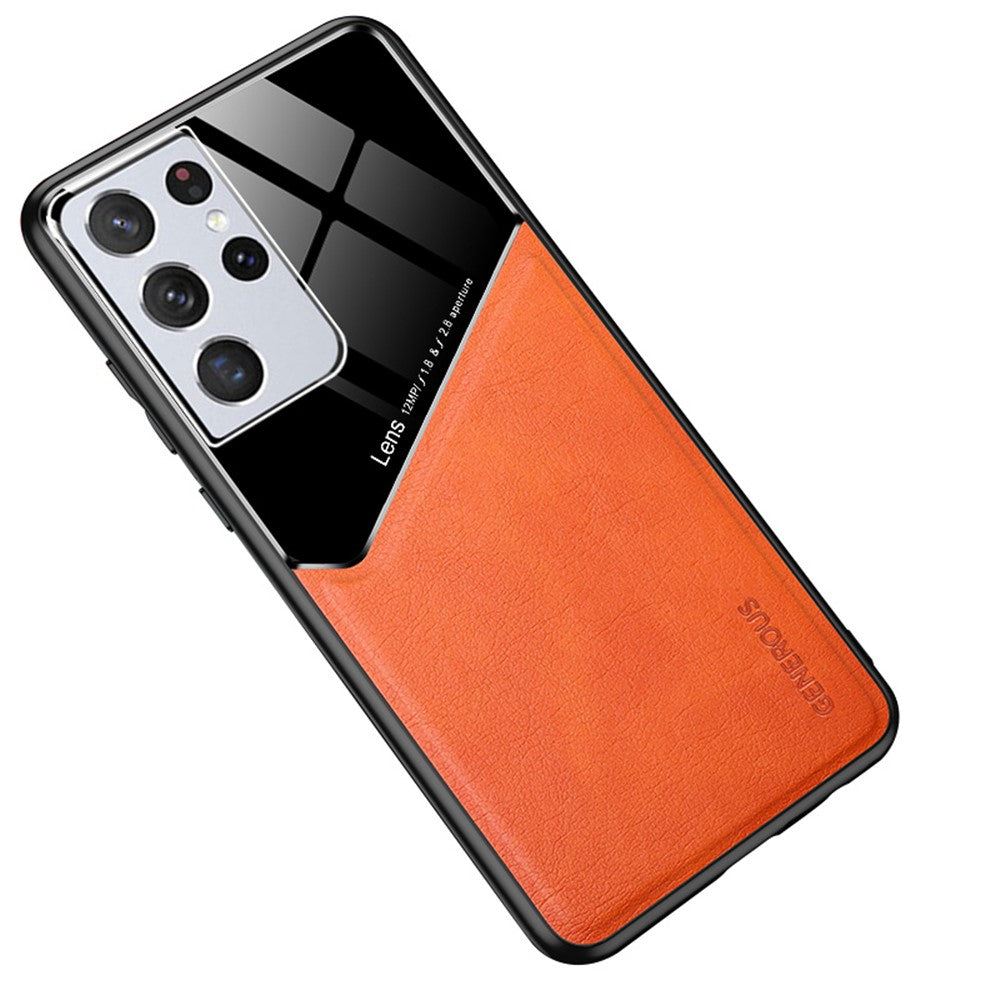 Inbyggt magnetiskt metallplåtsskyddsskal av TPU för Samsung Galaxy S21 Ultra 5G