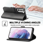 LC.IMEEKE Phone Shell for Samsung Galaxy S21 4G/5G PU Leather Wallet Foldable Stand Case