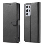 LC.IMEEKE för Samsung Galaxy S21 Ultra 5G justerbart stativ skyddande läderfodral med plånboksdesign