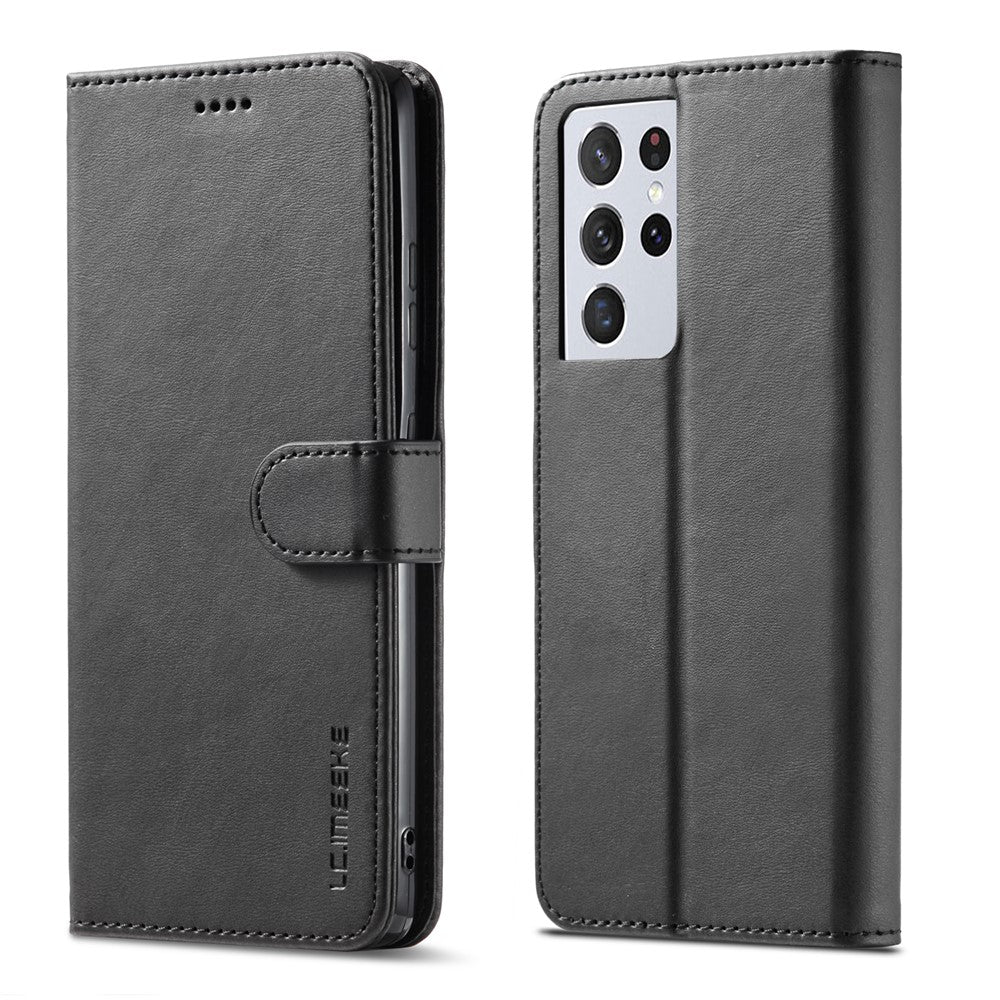 LC.IMEEKE för Samsung Galaxy S21 Ultra 5G justerbart stativ skyddande läderfodral med plånboksdesign