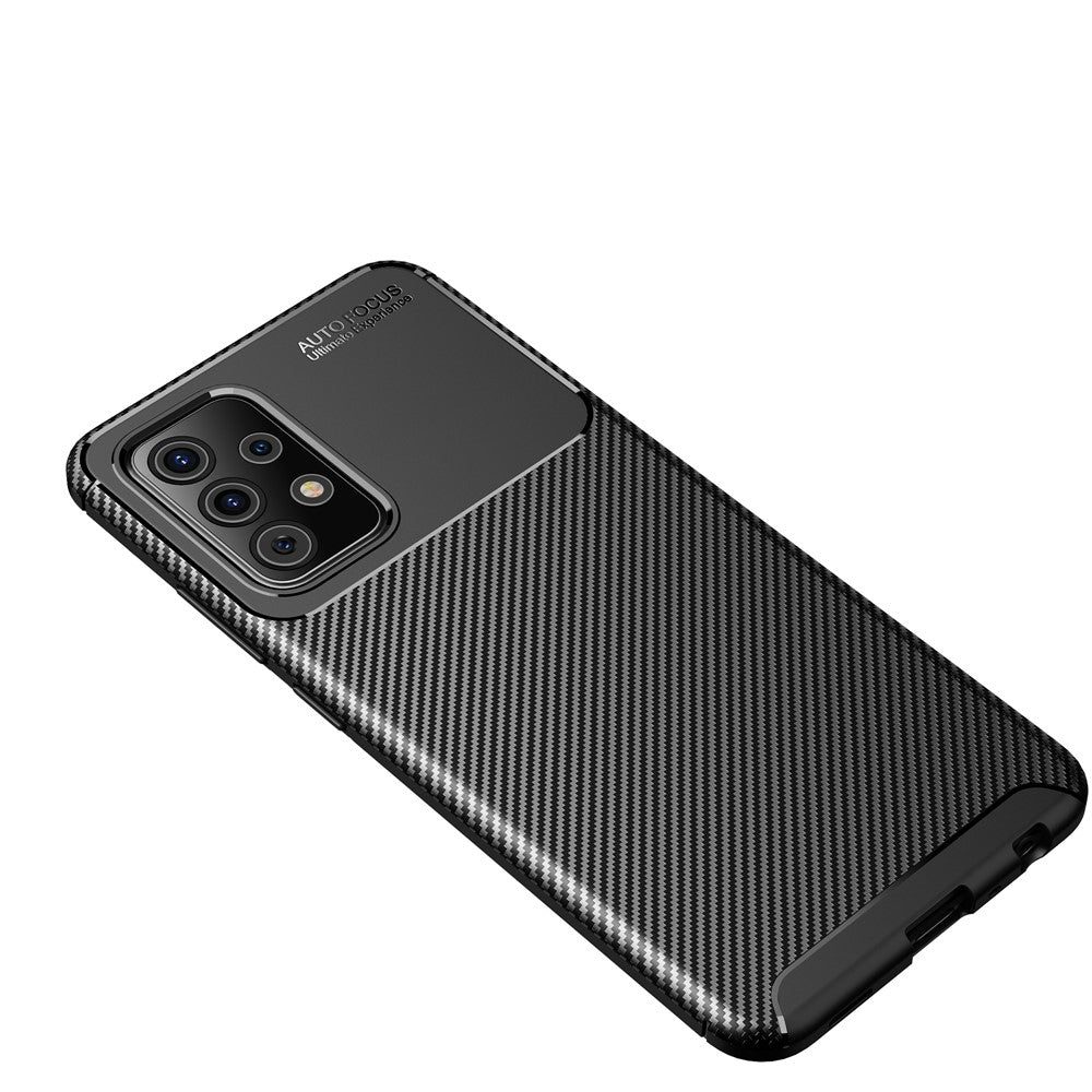 For Samsung Galaxy A52 4G/5G / A52s 5G Drop Resistant Carbon Fiber Texture Surface TPU Mobile Phone Case