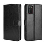 Full Protection Crazy Horse Texture Leather Wallet Stand Shell for Samsung Galaxy A02s (164.2mm)