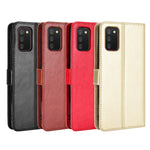 Full Protection Crazy Horse Texture Leather Wallet Stand Shell for Samsung Galaxy A02s (164.2mm)