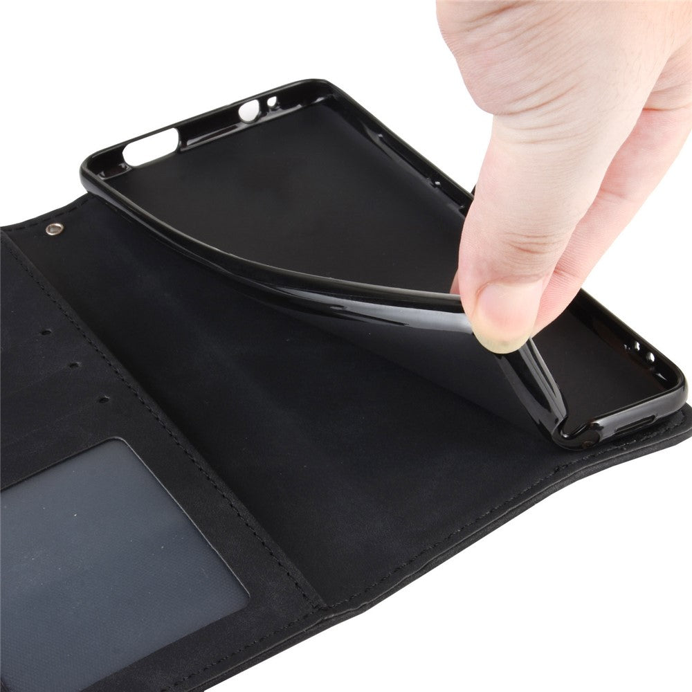 Leather Wallet Protective Multiple Card Slots Case for Samsung Galaxy A02s (164.2mm) with Adjustable Stand