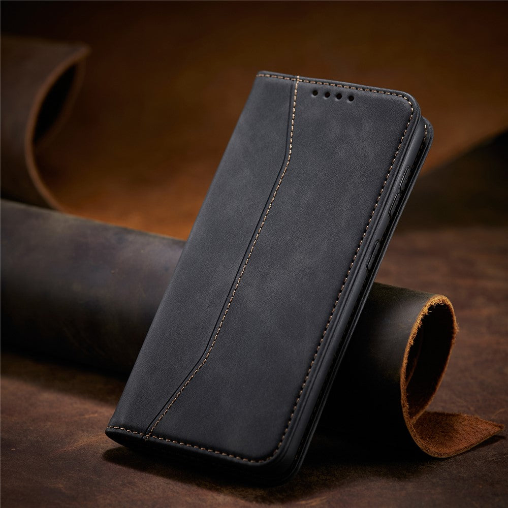 TPU + PU Leather Wallet Auto-absorbed Smartphone Cover for Samsung Galaxy S21+ 5G