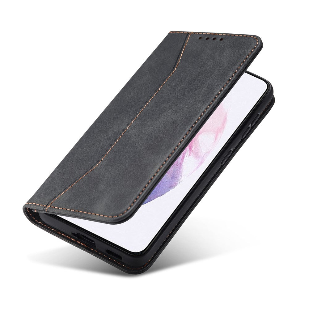 TPU + PU Leather Wallet Auto-absorbed Smartphone Cover for Samsung Galaxy S21+ 5G